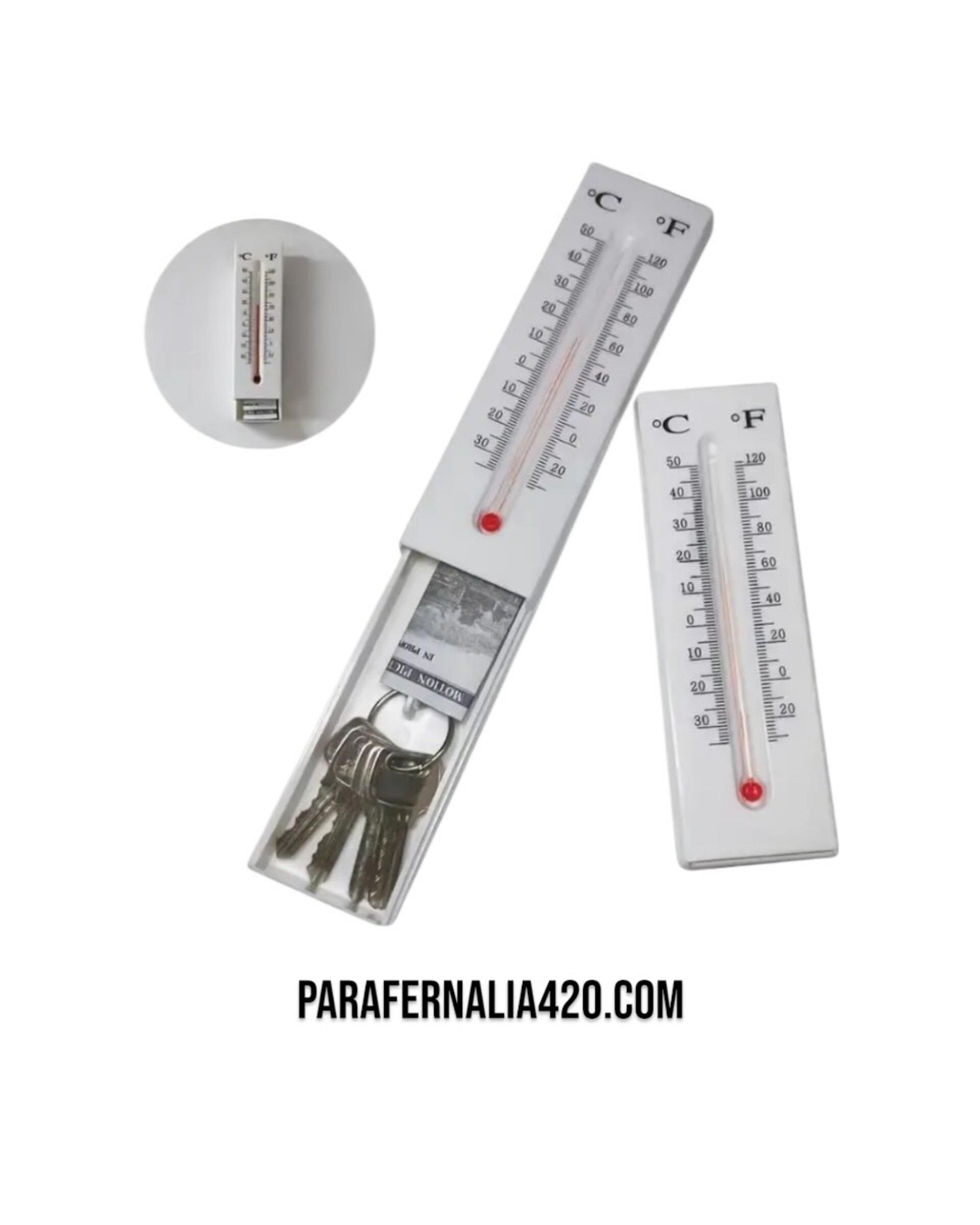 Termómetro falso decorativo con almacenamiento oculto - 4