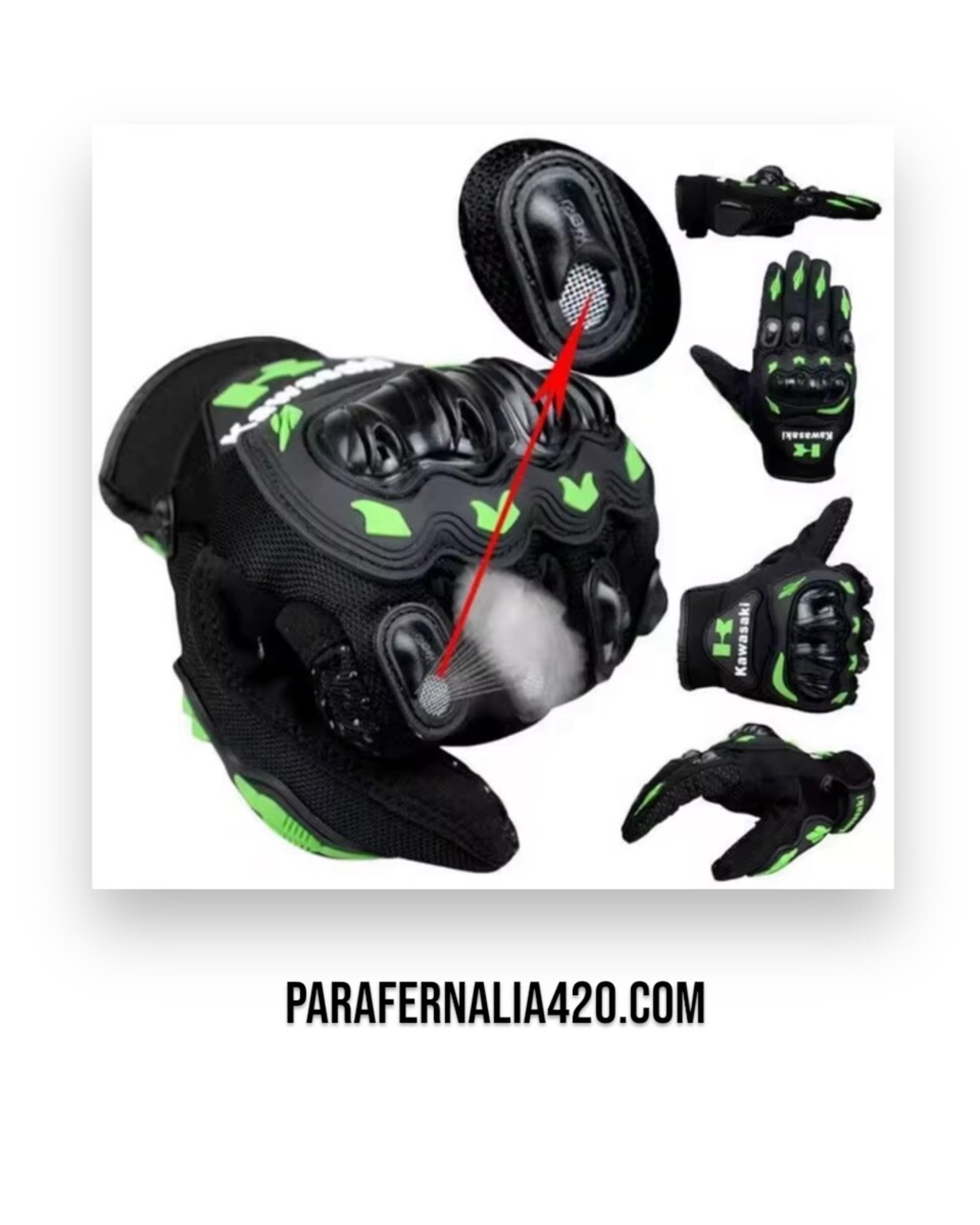 GUANTES MOTO PROTECCION KAWASAKI - 9